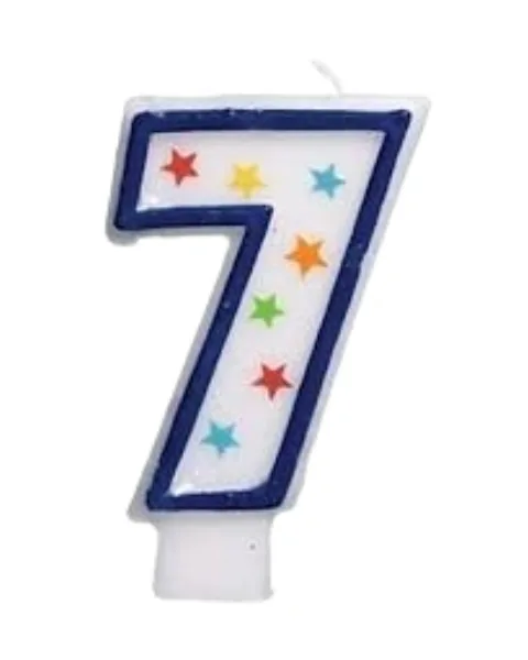 Amscan Number 7 Glitter Star Birthday Candle