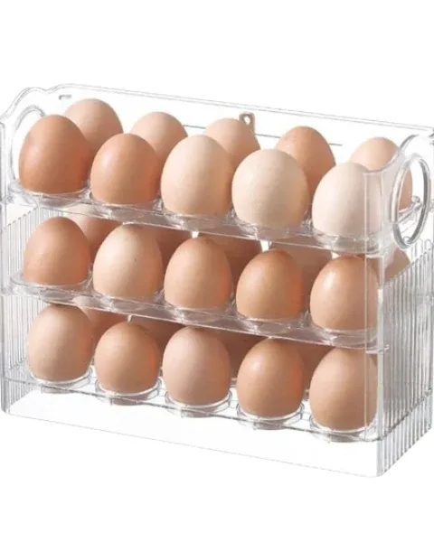 3 Layer Space Saving Flip Up Fridge Egg Holder