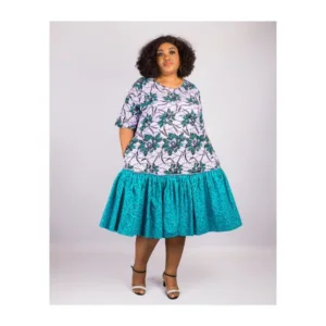 Merry Dress - Lilac And Turquoise Mix.