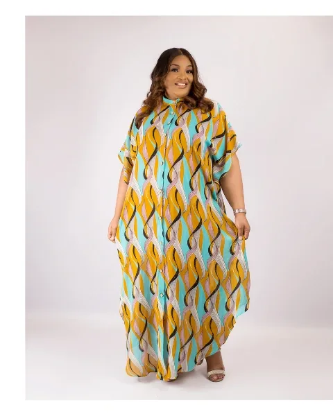 Hallie Shirt Dress Bubu - Gold Mix