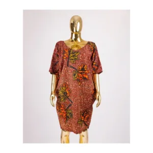 Olamide Dress - Ankara Leaf Pattern