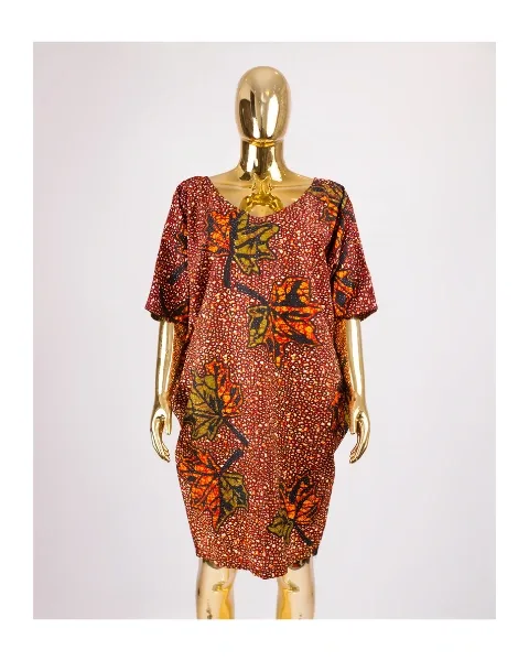 Olamide Dress - Ankara Leaf Pattern