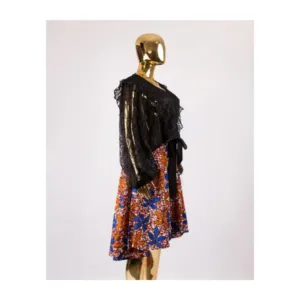 Hi-Lo Bella Skirt - Coral And Blue Mix