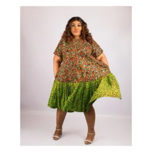 Merry Dress - Lemon And Coral Mix